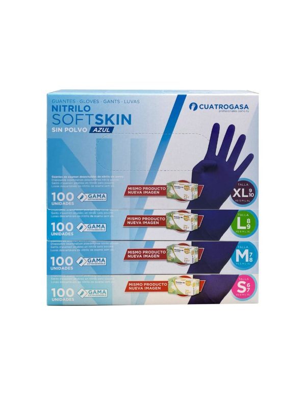 GUANTE NITRILO AZUL TG Caja 100 guantes SOFT SKIN