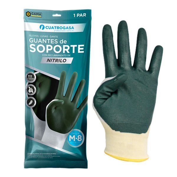 GUANTE NITRILO VERDE SOPORTE T-G (Par)